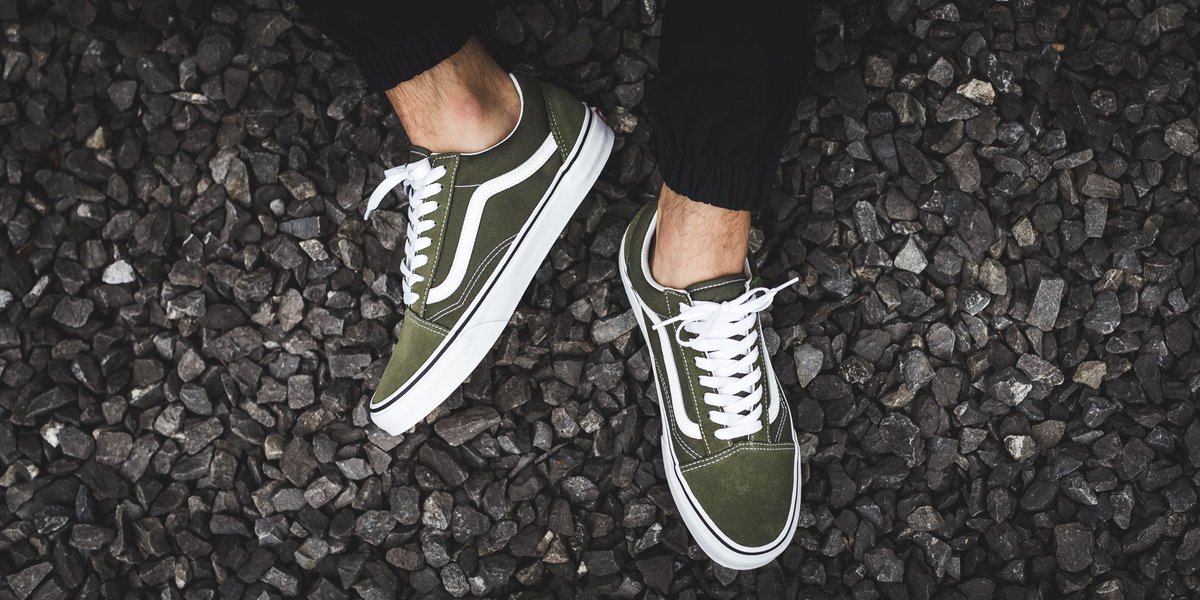 vans old skool winter moss true white