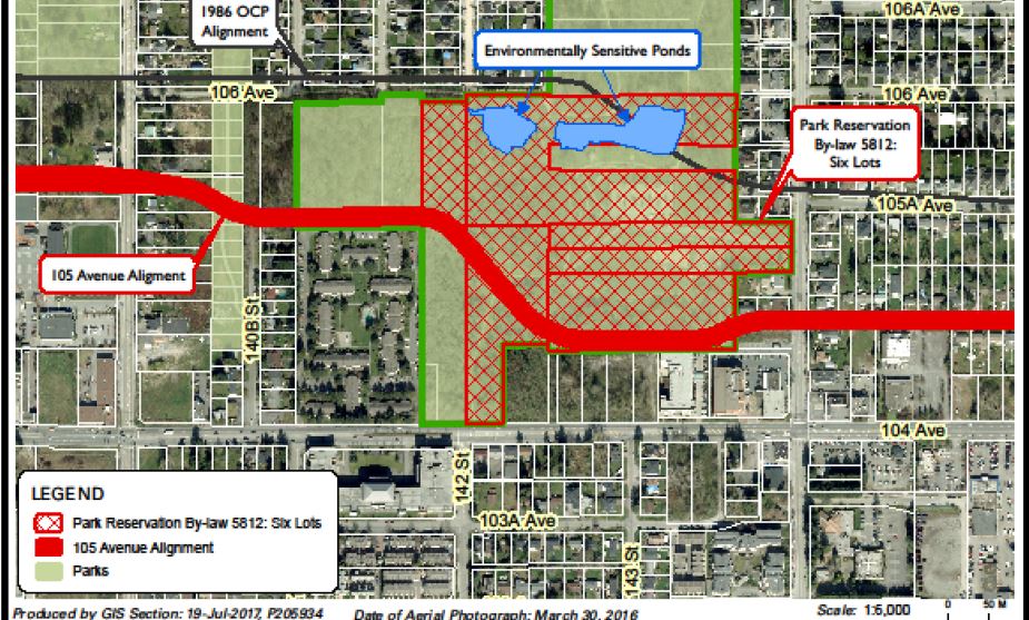 grantrice's tweet photo. Road thru #SaveHawthorne Park will funnel traffic from 104 Ave to within 50m of playground and water park. #SurreyBC council say no to AAP. https://t.co/8S2Xqp6I74