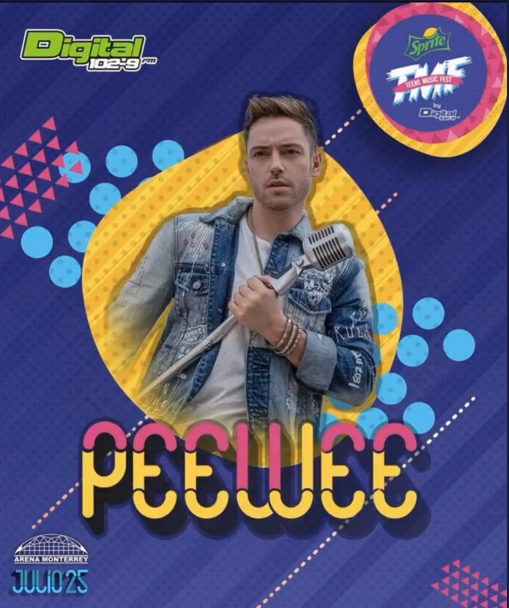 ElMundodePeeWee's tweet photo. Monterrey @PeeWeeMusic estará en el #SpriteTMF el Martes 25 de Julio en la Arena Monterrey! https://t.co/l2szpR7bPw