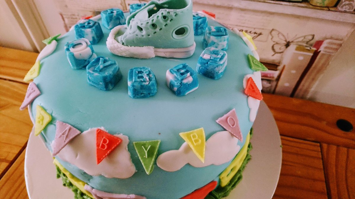 #babyshower #boy #fondant #cake #pretty