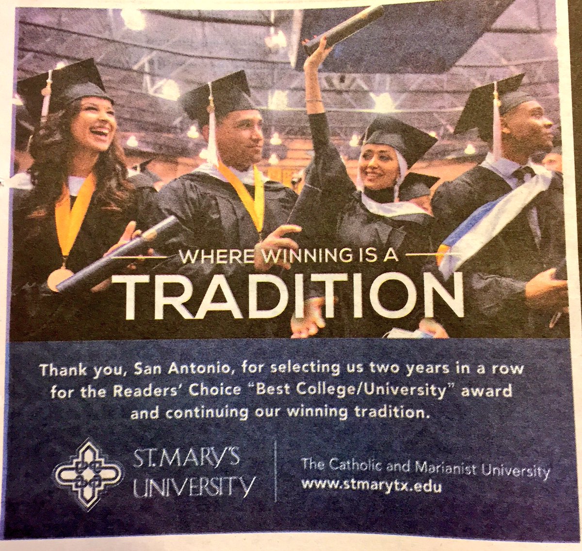 StMarysU's tweet photo. Gold again! 

2017 @ExpressNews Readers' Choice awards: https://t.co/isoiMKjKSI 

Thanks for showing your #RattlerPride! https://t.co/JpCSQ2ZMSy