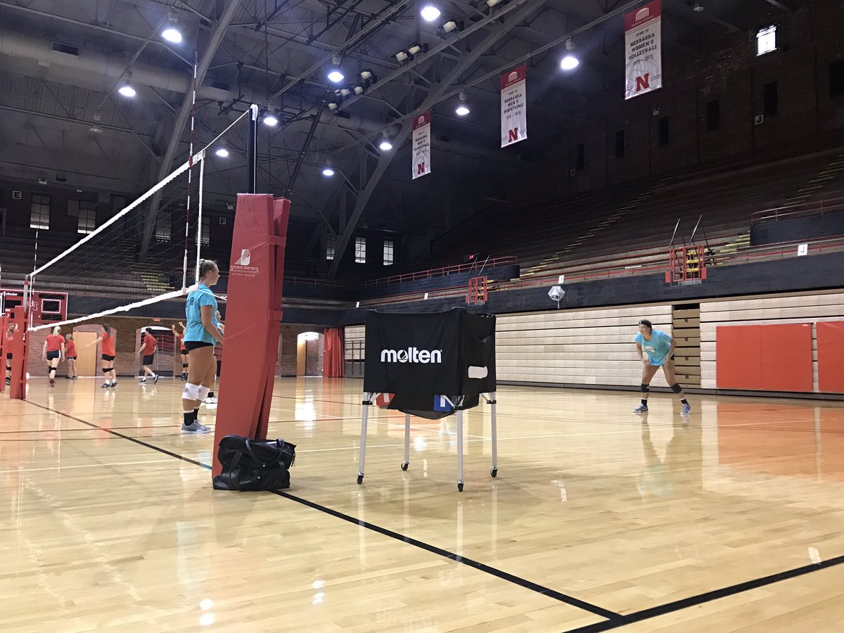 basehorvolley's tweet photo. First day of Varsity team camp at Nebraska. Working hard! https://t.co/O5TjggrTLR