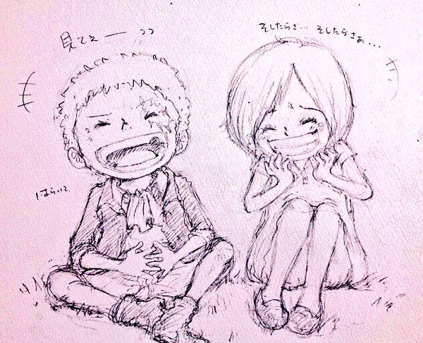 ⑬笑ってる絵と寝てる絵と走ってる絵描くのが好き  っぽい(笑) 