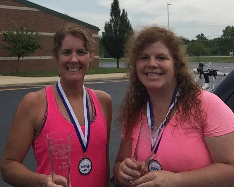 chasrabesh's tweet photo. Gina 1st in her age group. Me- 3rd in my age group! Met my goal of doing it in under 2 hours. #fitnessedu TY 4 support #summerofFirsts https://t.co/TsumMjKQBD
