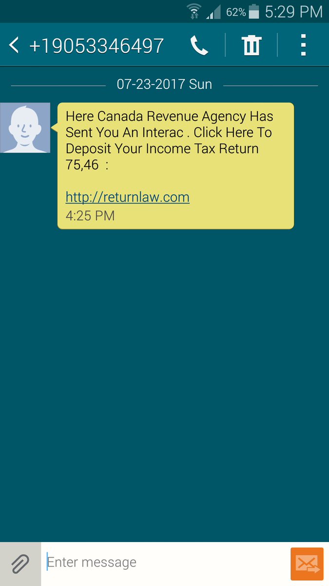 TheeAddison's tweet photo. Watch out for these scammers. #returnscam #cra #CRA #scam #CanadaRevenueAgency #TaxScam #Tax https://t.co/eYC3c4iT6N