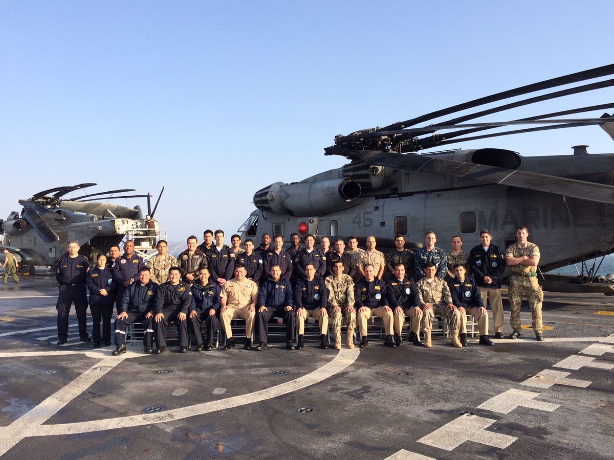 NAVSOUS4THFLT's tweet photo. Combined Task Force 401.  Leadership of #UNITAS2017 Pacific onboard @USS_Somerset https://t.co/pnBZSiHiFJ