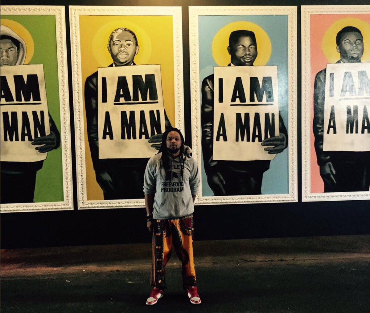 nickimayonews's tweet photo. #TheArts! Just wrapped @QueenSugarOWN s1. I love this #IAmAMan piece by NoLa artist @2cent_bmike. #studioBE #exhibitbe #projectbe #2centTV https://t.co/R1jC6bpY5s