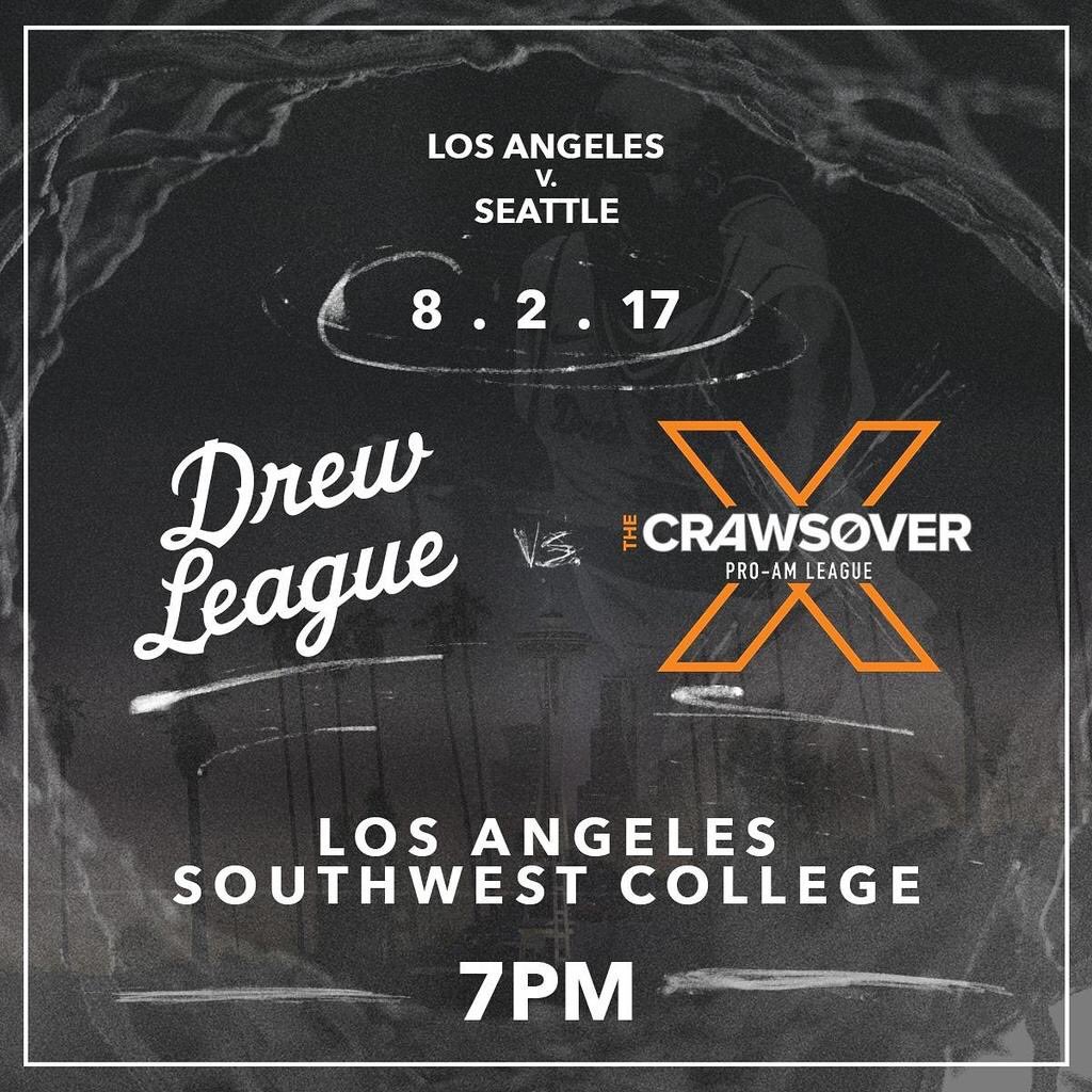 DrewLeague's tweet photo. Round 2 of LA v. Seattle goes down Aug 2nd at Southwest College. Get tickets for #thedrew v. @thecrawsover here: https://t.co/v4GeMDb5sZ https://t.co/iHVZREPexs