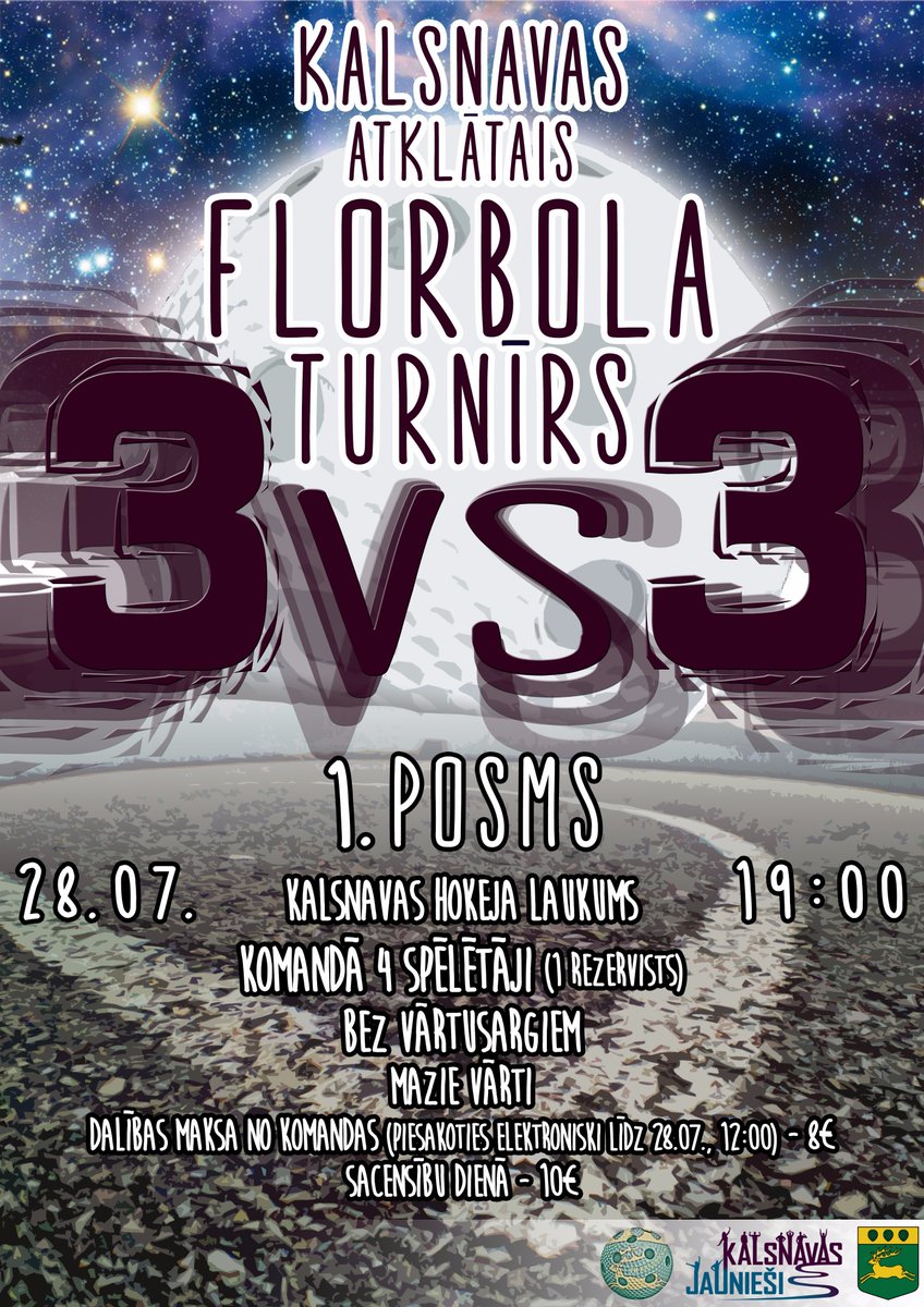 Piektdien uzsāksim 3 posmu ciklu 3vs3 florbolā!
Pieteikties turnīram var šeit: goo.gl/forms/oVhzqQqh…
Nolikums: ej.uz/tm9y