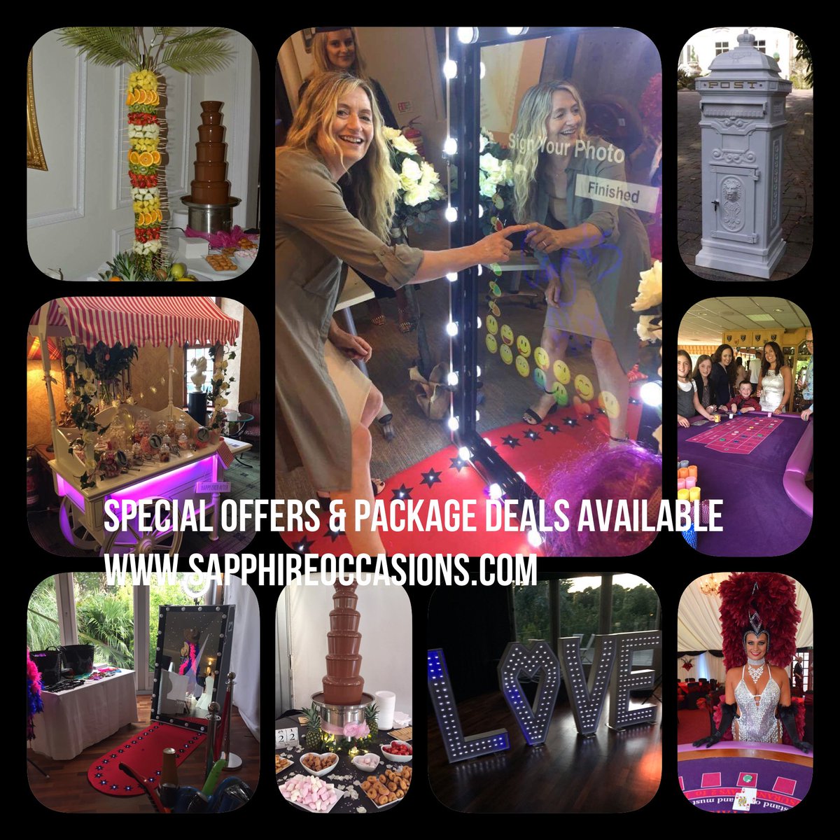 SapphireOcc's tweet photo. Are you getting married or having a special party? #photobooth #casino #sweetcart #chocolate fountain 
https://t.co/4xoYXhdUpM https://t.co/wtKcePkcUI