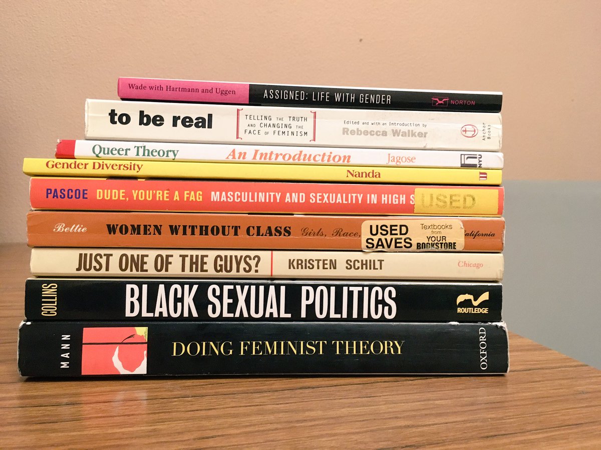 tristenkade's tweet photo. #ScholarSunday book edition. Undergrad books that influenced me to think more critically about #gender. #whatstarteditall https://t.co/zwKZXD49jG