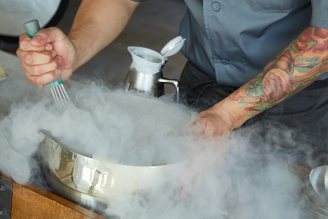 TRBMarriott's tweet photo. Can you guess what sweet treat our chef is stirring up? #21square https://t.co/7nXVHb5ehe