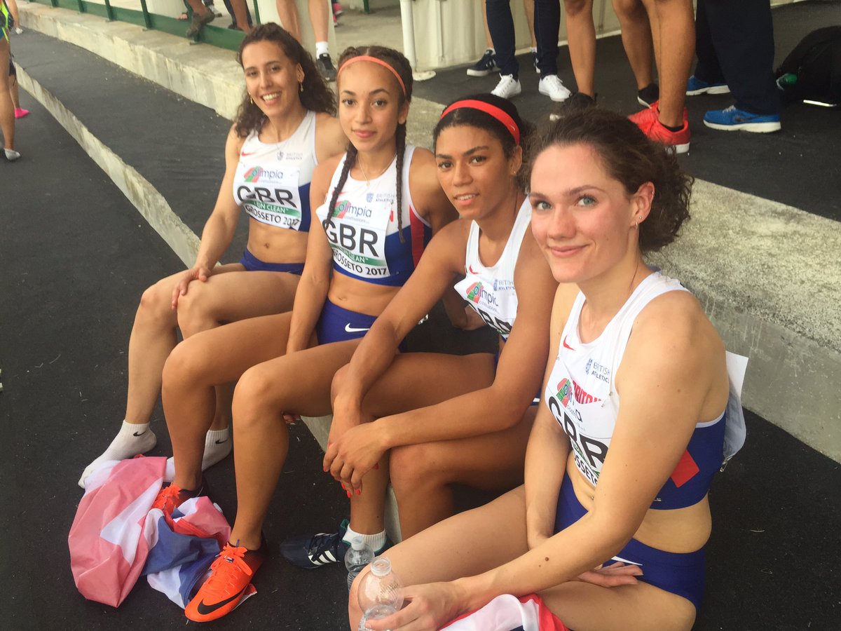 BritAthletics's tweet photo. The π¬π§ team have won their final medal of #Grosseto2017 with π₯ in the women's 4x400m ππΌ
That's 19 medals equalling our best ever π https://t.co/ov87O7GpQo