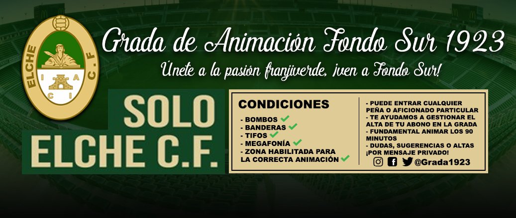 Grada1923's tweet photo. ¡YA ESTAMOS AQUÍ, ÚNETE! Aquí os dejamos las tablas de precios e información básica #SoloElcheCF #Grada1923 #GradaFondoSur1923 https://t.co/0bV9ER8kaU