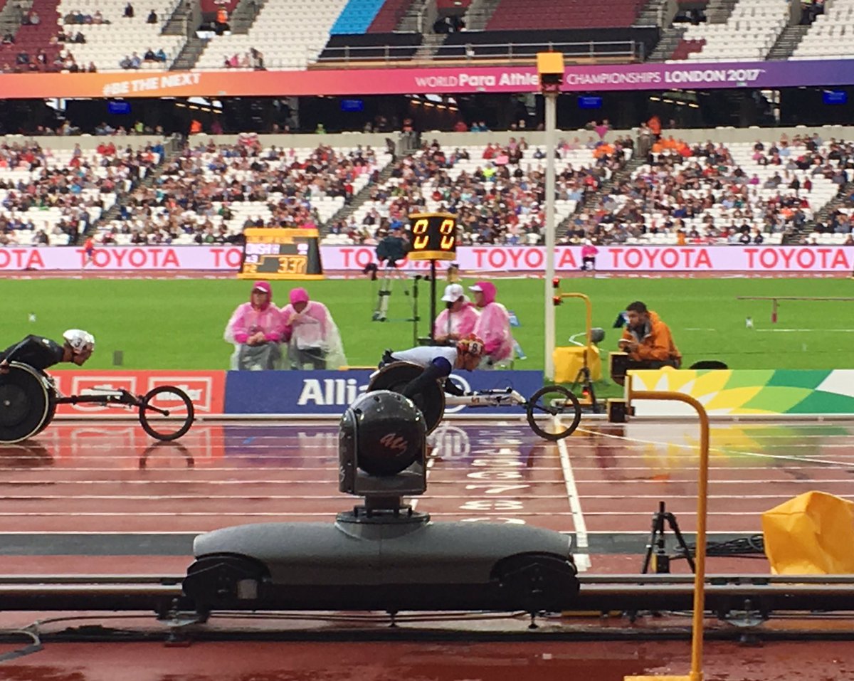 stevechalles's tweet photo. Pics: @NEP_UK #OBStv @Timeline_TV @ACSMediaUK in action on final night of #WorldParaAthletics at Olympic Stadium London - 1 https://t.co/s5VNppsELq