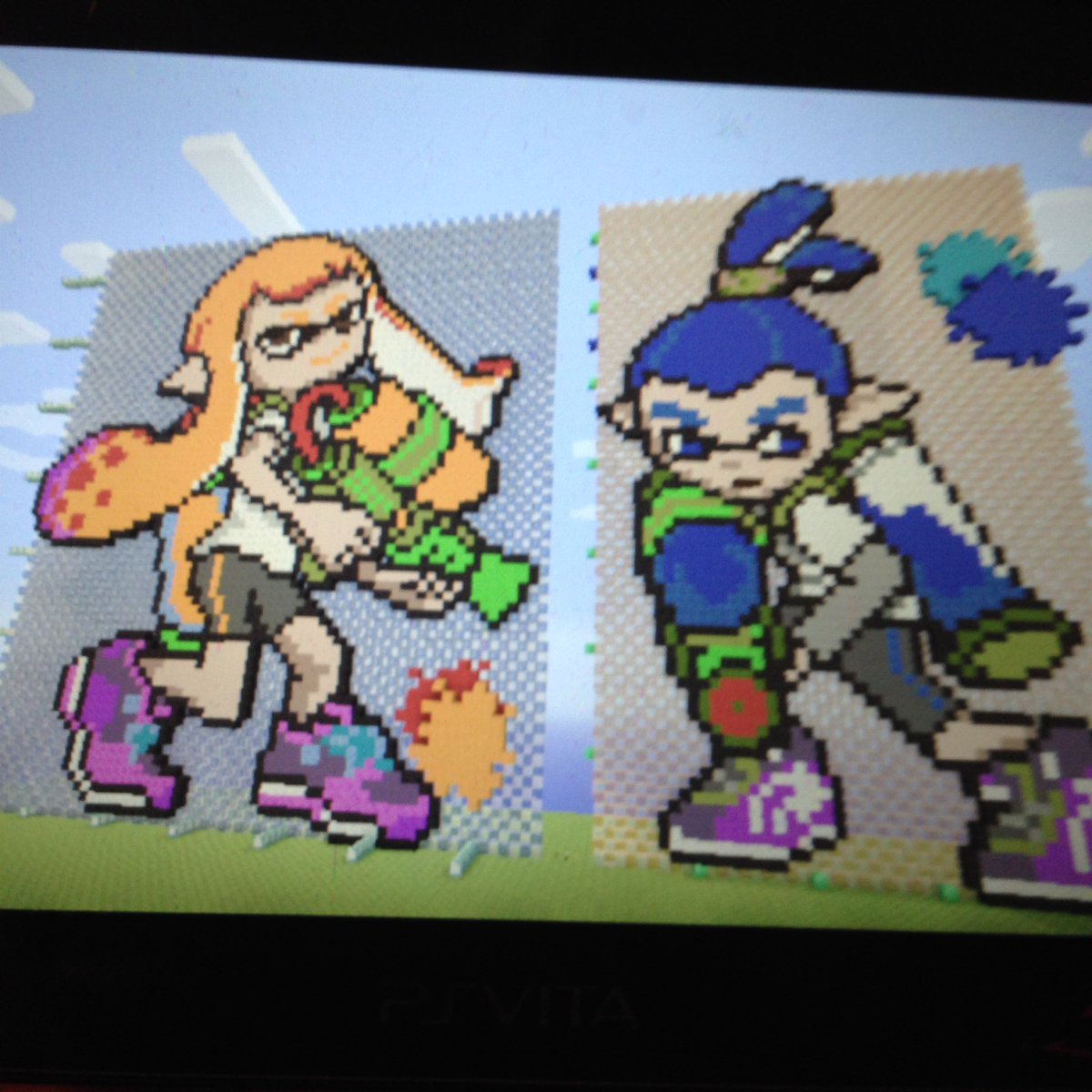 らむね En Twitter スプラトゥーンマイクラのドット絵です マイクラ スプラトゥーン ドット絵