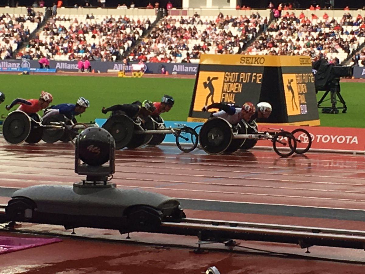 stevechalles's tweet photo. Pics: @NEP_UK #OBStv @Timeline_TV @ACSMediaUK in action on final night of #WorldParaAthletics at Olympic Stadium London - 2 https://t.co/2imwyIpCs6