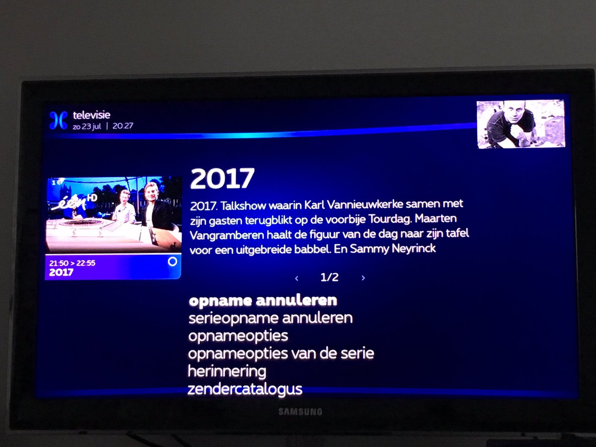 R_Le_Page's tweet photo. Thuiskomen en geen Vive le Vélo tussen de opnames! @proximus ? Een hele week hé!😭Instelling staat nochtans op serieopname? #nitof 😕 https://t.co/LNnaHziC9n