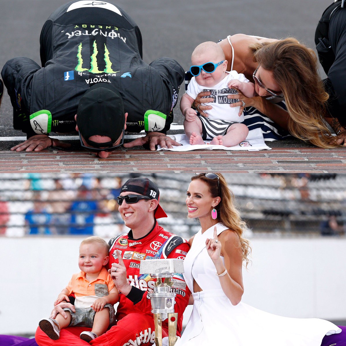 JoeGibbsRacing's tweet photo. Brexton Busch has only seen one guy win the Brickyard 400. Can @KyleBusch keep that tradition going today? https://t.co/V2Hd8pAhRq