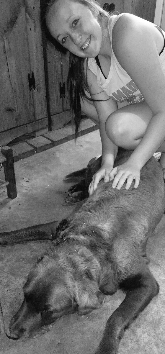 C_Harmeyer's tweet photo. Lost one of my best friends yesterday morning. R.I.P Maggie. Miss you already 🐶😇💜 https://t.co/geswkt2aDK
