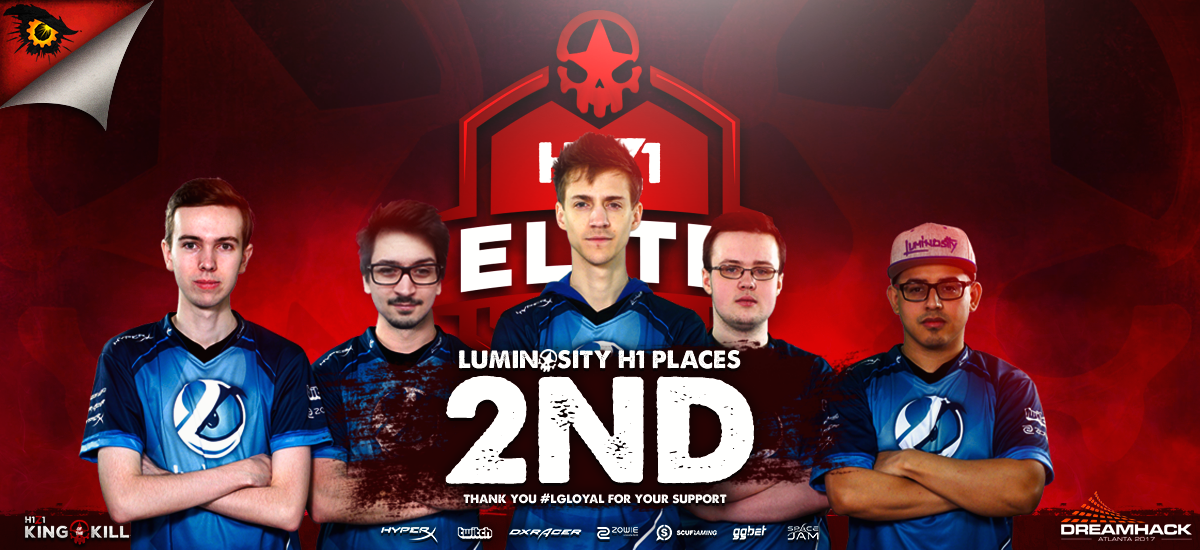 Luminosity's tweet photo. 👏🏼Congratulations #LGH1Z1 on placing 2nd in the $150,000 #EliteSeriesATL Tournament! A great performance from the squad!

#LGLOYAL💙 #DHATL17 https://t.co/TIJ4y1CXjI