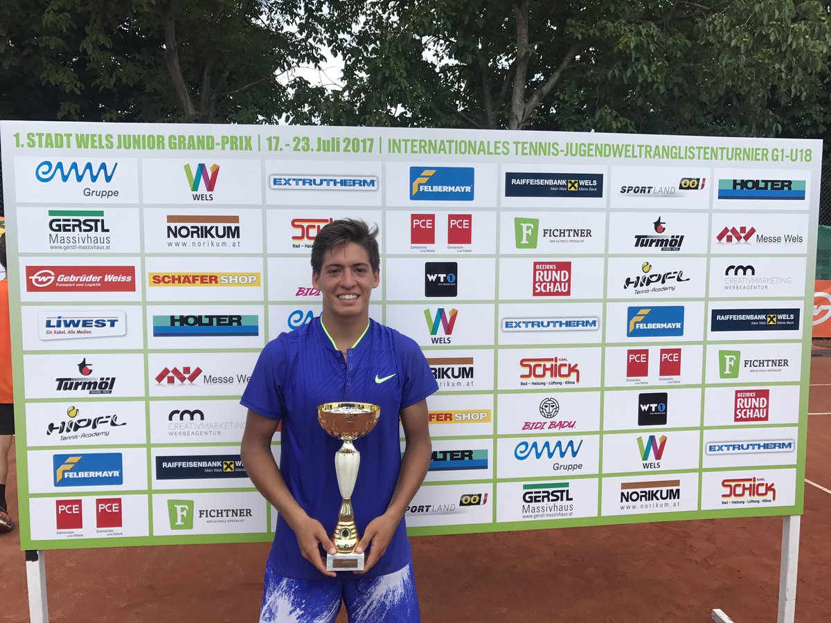 negrogomeztenis's tweet photo. Sebastian Baez Campeón del Grado1 City of Wels Junior - Grand - Prix 2017 . Gran semana !!!!  @AATenis https://t.co/NlmEI0VHi1
