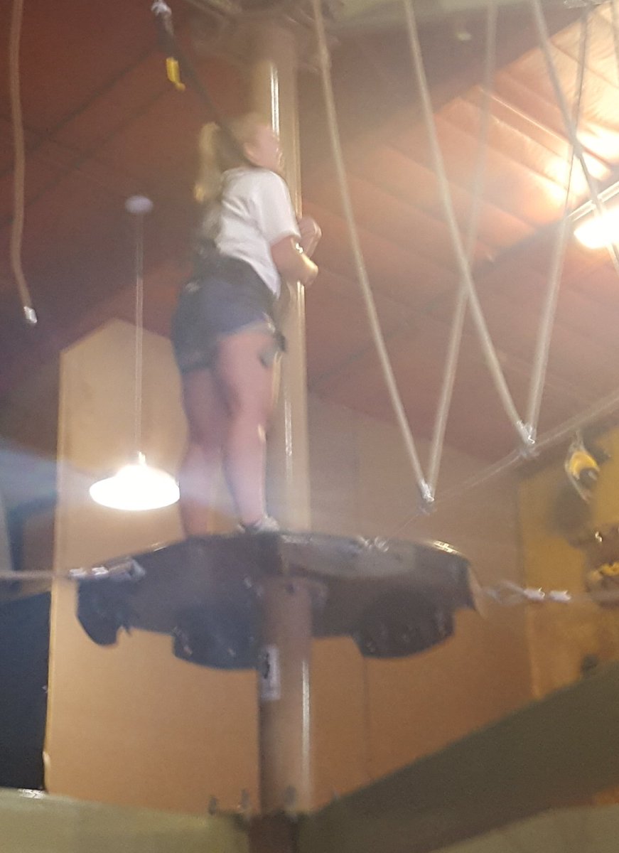 Lakeview_vb's tweet photo. @Mallory5G hasn't entirely gotten over her fear of heights... #unc17 https://t.co/T9g1aSpRfa