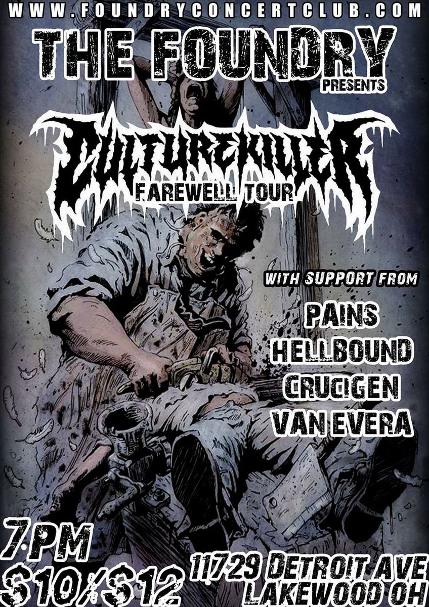 Joining up with <a href="/CultureKillerFL/">CULTURE KILLER</a> tonight in Lakewood, OH at the Foundry.