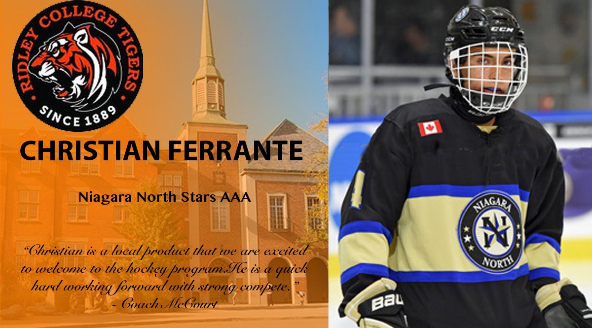 RidleyHockey's tweet photo. Tigers are excited to have Christian Ferrante as part of the hockey program. A tenacious forward &amp; a local product of @niagaranorthaaa https://t.co/mjBuAtD2DY