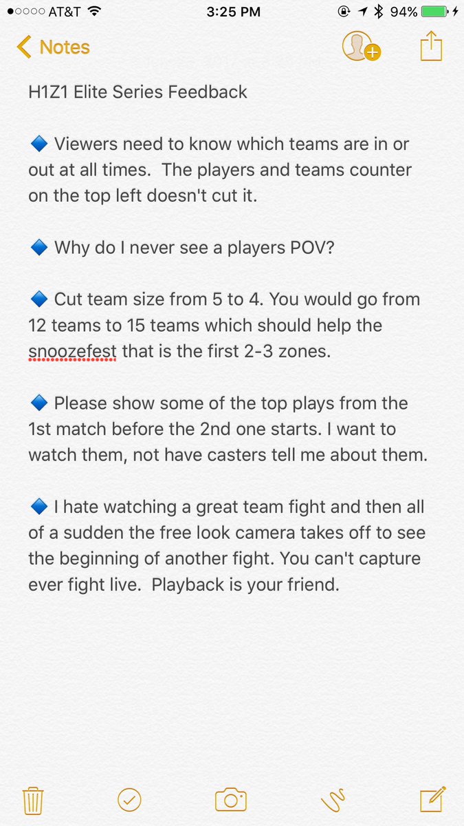 ScottyTidwell's tweet photo. My feedback on the H1Z1 Elite Series.  Please chime in. https://t.co/essfNTGGOq