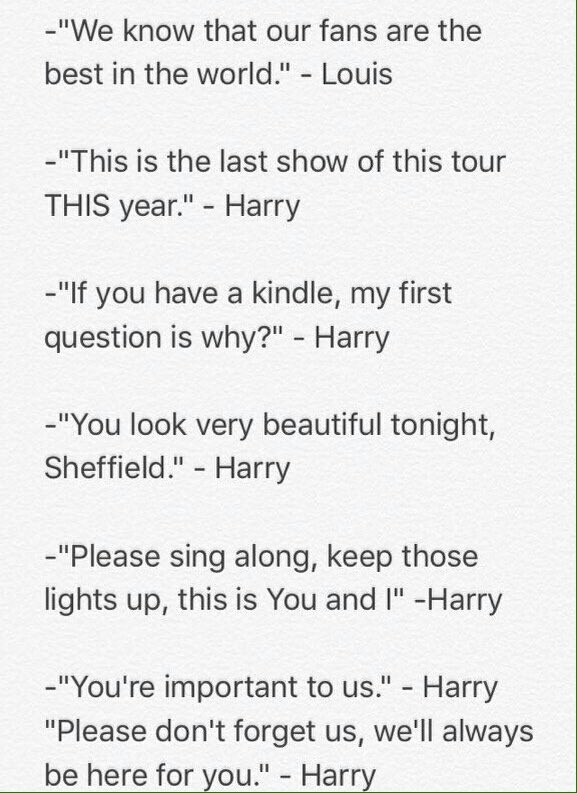 albumlouie's tweet photo. Their last words in their last tour. I keep hurting myself https://t.co/SxintBLlmN