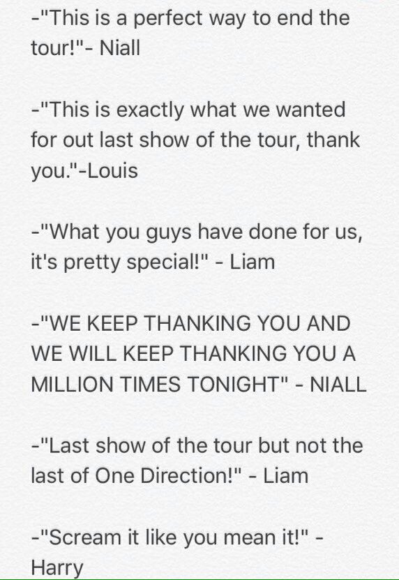 albumlouie's tweet photo. Their last words in their last tour. I keep hurting myself https://t.co/SxintBLlmN