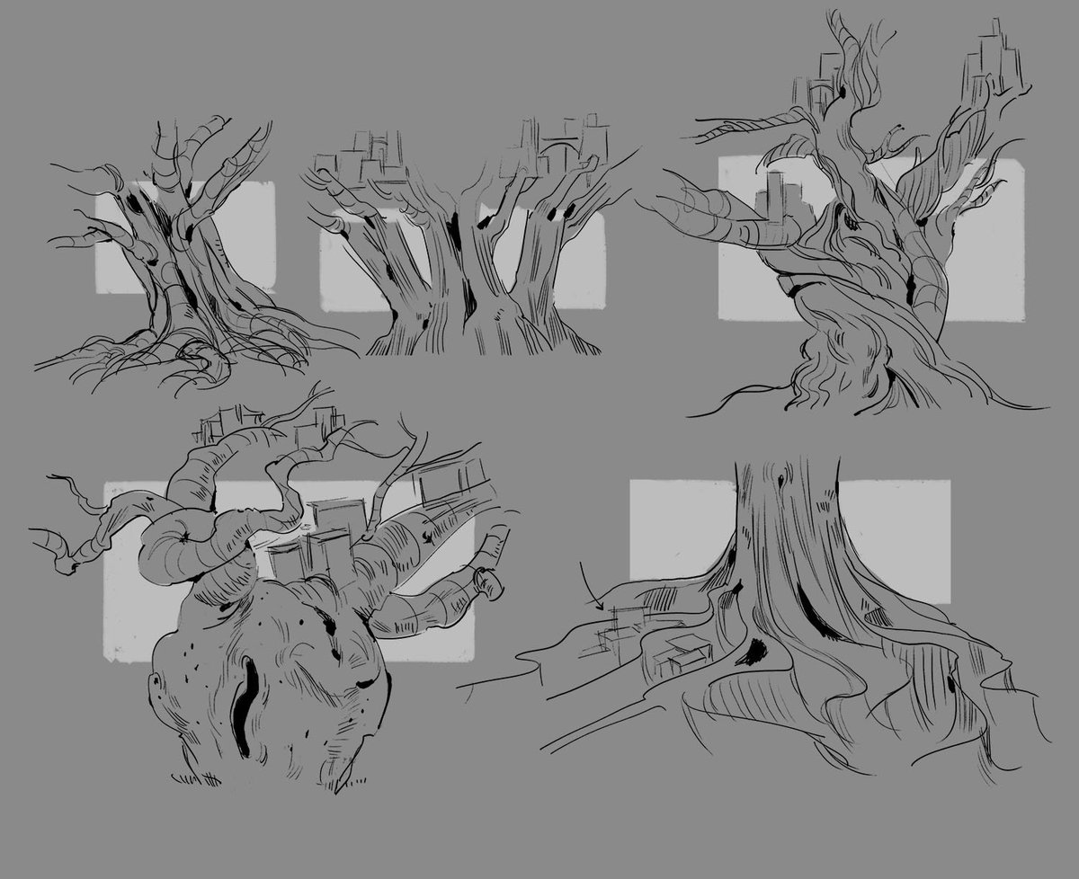 super messy brainstorming; what the tree looks like didnt matter too much to me i wasnt going to have it in my final comp anyways