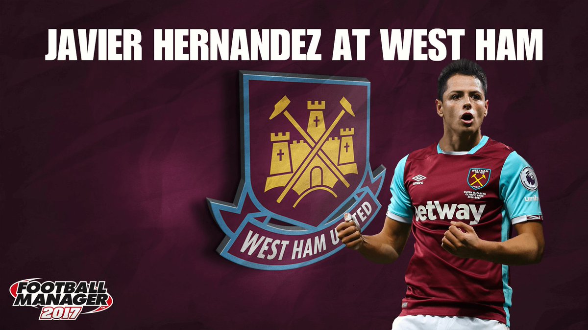achadhlon's tweet photo. Javier Hernandez at West Ham with Football Manager 2017.

https://t.co/E62ueQm1qV

#FM17 #COYI #WelcomeJavier #WHUFC #WestHamUnited https://t.co/6oVesM4tGU