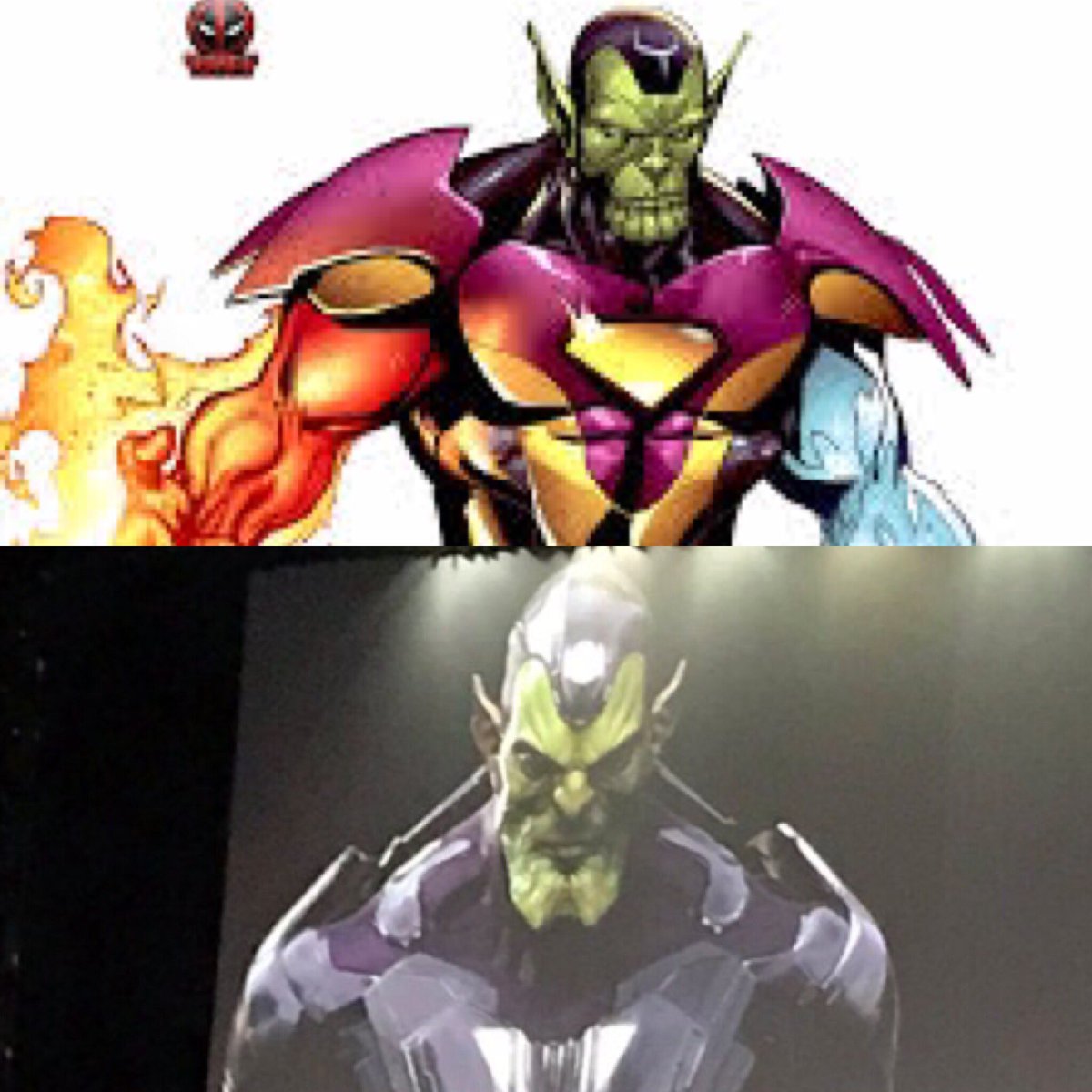 StripMarvel's tweet photo. ¡Ey! @JamesGunn dijo que Marvel Studios podía utilizar la raza Skrull pero no a Super Skrull (Fox). Bien pues el del concept art es CLAVADO. https://t.co/i44cdnIO5O