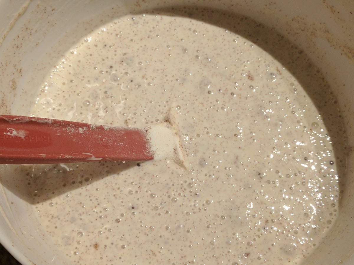 MilletProject's tweet image. Used millet flour in sourdough starter. Judging by bubbles I think the microbes like it! #spreadmilletlove #millet #ancientgrains #sourdough