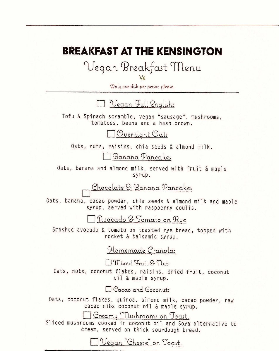 kensington66's tweet photo. Our new vegan menu @ScarboroughUK @TheVeganSociety @vegan @veganoutreach  @LoveScarborough @findingvegan https://t.co/PZF8xfbi1C