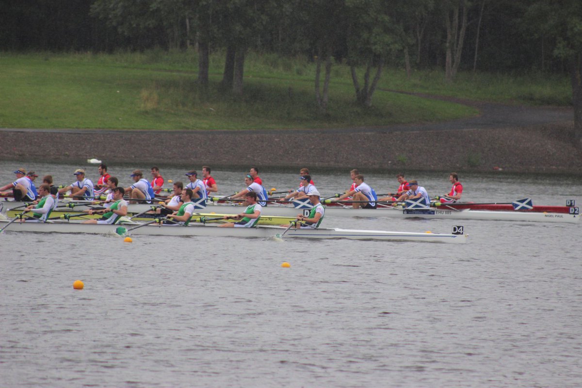 The last few strokes in a very close race in men’s eights at <a href="/HIR_Rowing/">Home International Rowing</a>. <a href="/WelshRowing/">Welsh Rowing</a> winners!