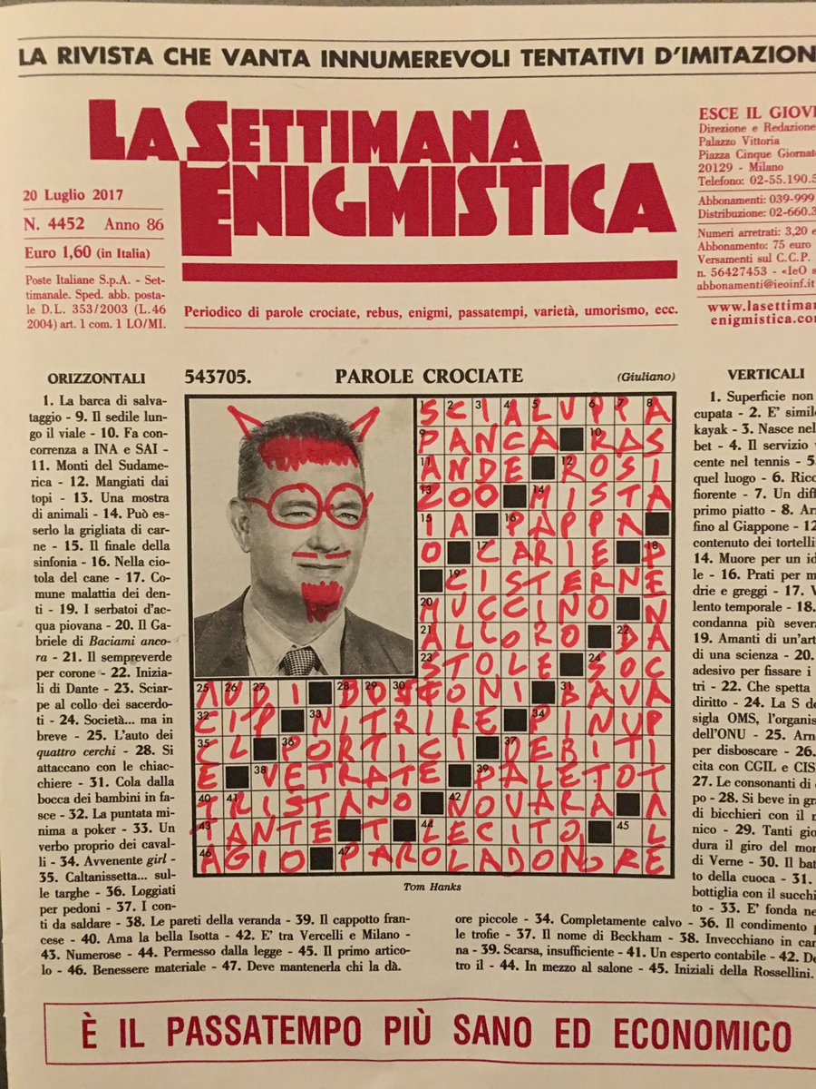 RudyZerbi's tweet photo. Ma che ne sanno i Duemila del piacere di fare baffi e occhiali sulla fotina delle Settimana Enigmistica? https://t.co/ml17FaIkUv