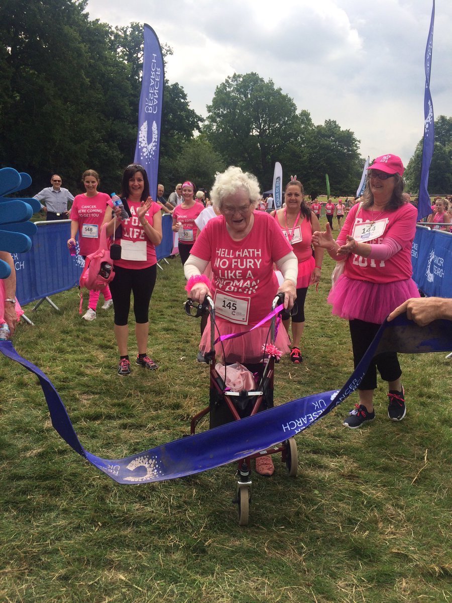 upyourtempo's tweet photo. Never too old to finish a 5k! Ivy (age 92) #RaceForLife #chelmsford @CR_UK https://t.co/FsoB0x1ASA