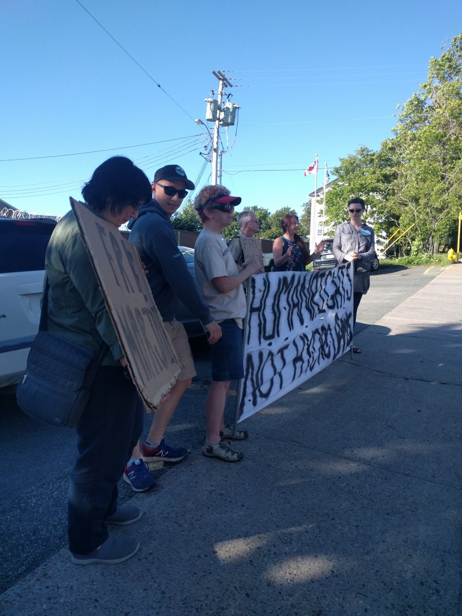CoordinatedNL's tweet photo. A few people down at the HMP. Come show your support! 
#nlpoli
#MuskratFalls 
@protectlabrador https://t.co/Aw49yv2ZPQ