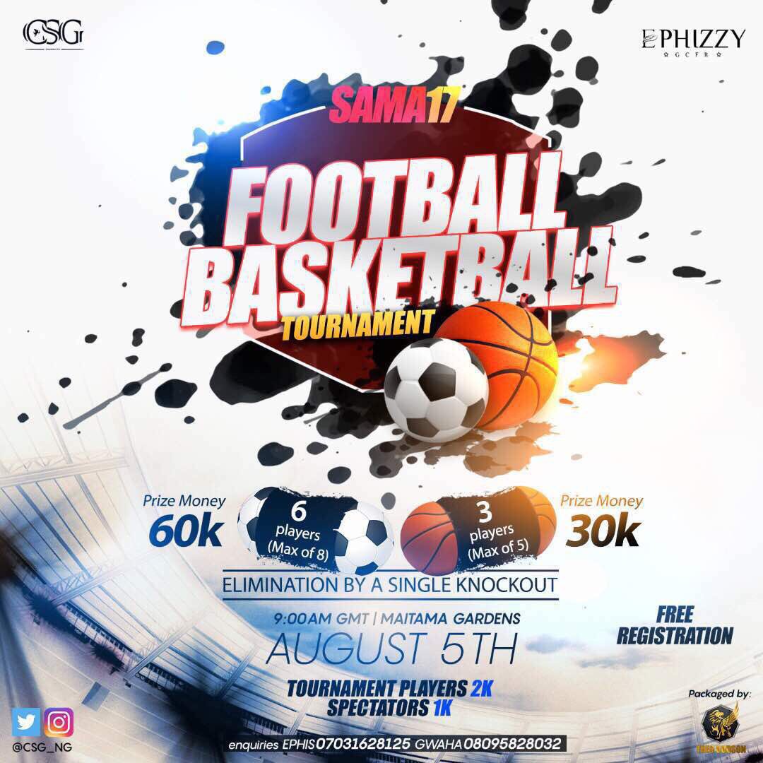 danaahilaga's tweet photo. SAMA'17 tourney brought to you by @csg_ng 💪🏼
•Unlimited fun
•Food and drinks
•Free online registration👇🏽
https://t.co/IdcpIznbbX
#SAMA17 https://t.co/XzGE2LnqyL