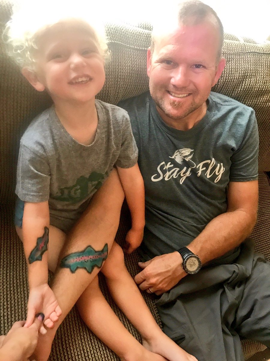 ReelFlyFishing1's tweet photo. When your wife is an airbrush tattoo artist #FlyGuys #FlyFishing #FlyFishNorCal #RainbowTroutTattoo #CoolestWifeEver #Twins #MyFishingBuddy https://t.co/CSLW4coFzh