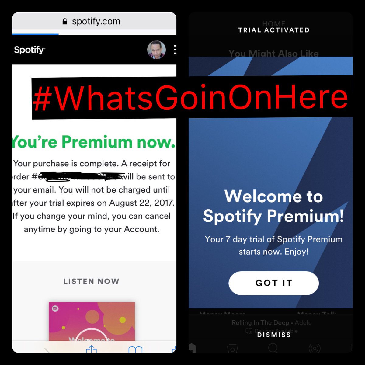Fitzgerald Holt On Twitter A 1 Month Free Trial Shouldn T Last Only 7 Days Spotify Spotifypremium S C Tidalhifi Applemusic Whatsgoinonhere Https T Co 3crkb6wspq