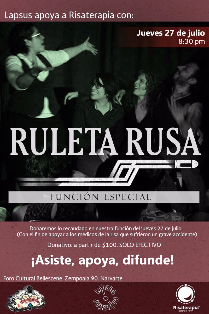 LapsusColectivo's tweet photo. Aparten su jueves para divertirse y de paso ayudar a una gran causa https://t.co/OzSVLvF5z9