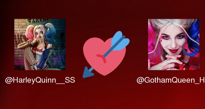 HarleyQuinn__SS's tweet photo. My Twitter Crush is: @GothamQueen_HQ

Find yours at https://t.co/cRLo9LQHmF

. https://t.co/Q1mT6ln0fJ