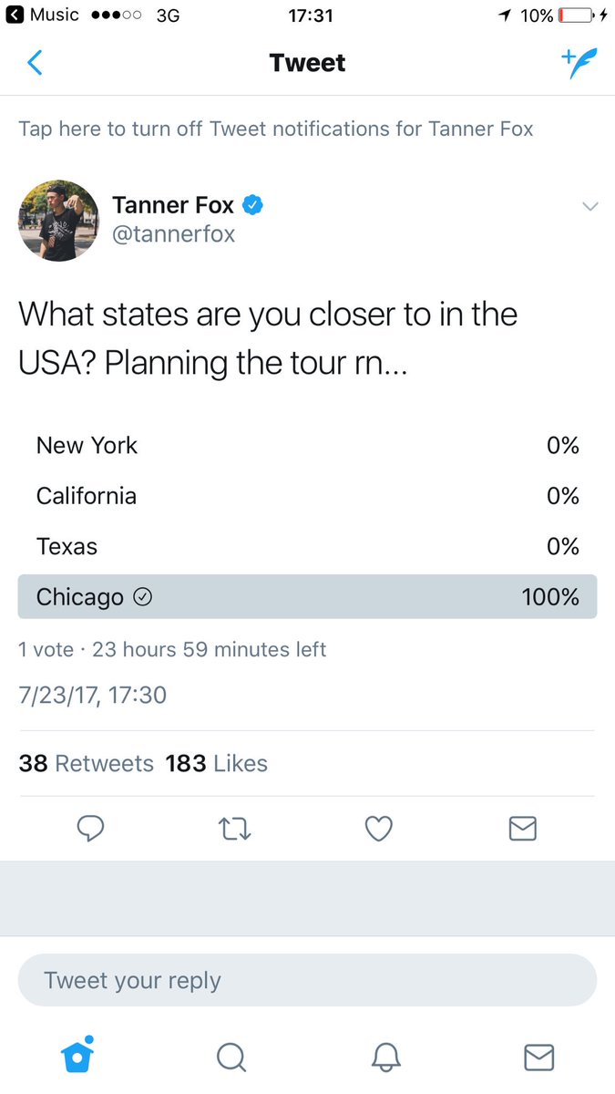 ralphreed54's tweet photo. @tannerfox I was first person to vote lol @tannerfox https://t.co/k2u1fF6rzO