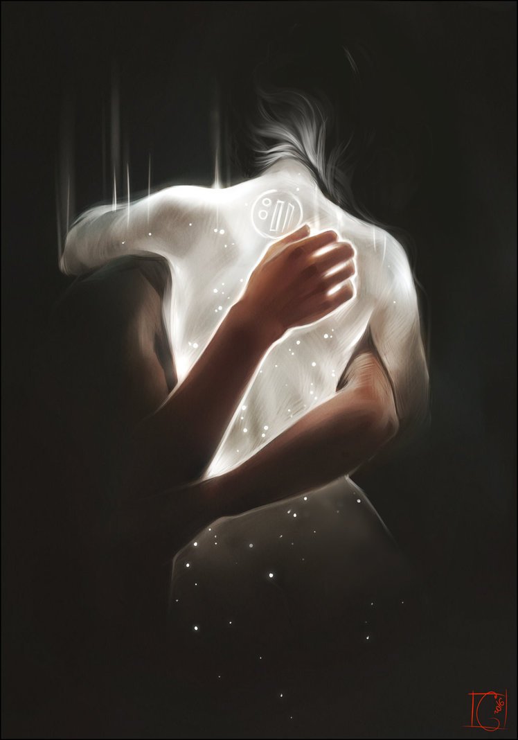 DeviantArt's tweet photo. Darkness plays off light, highlighting the emotion in this sensual painting. https://t.co/yY47mkVEOn https://t.co/AlCLGE7Kmi