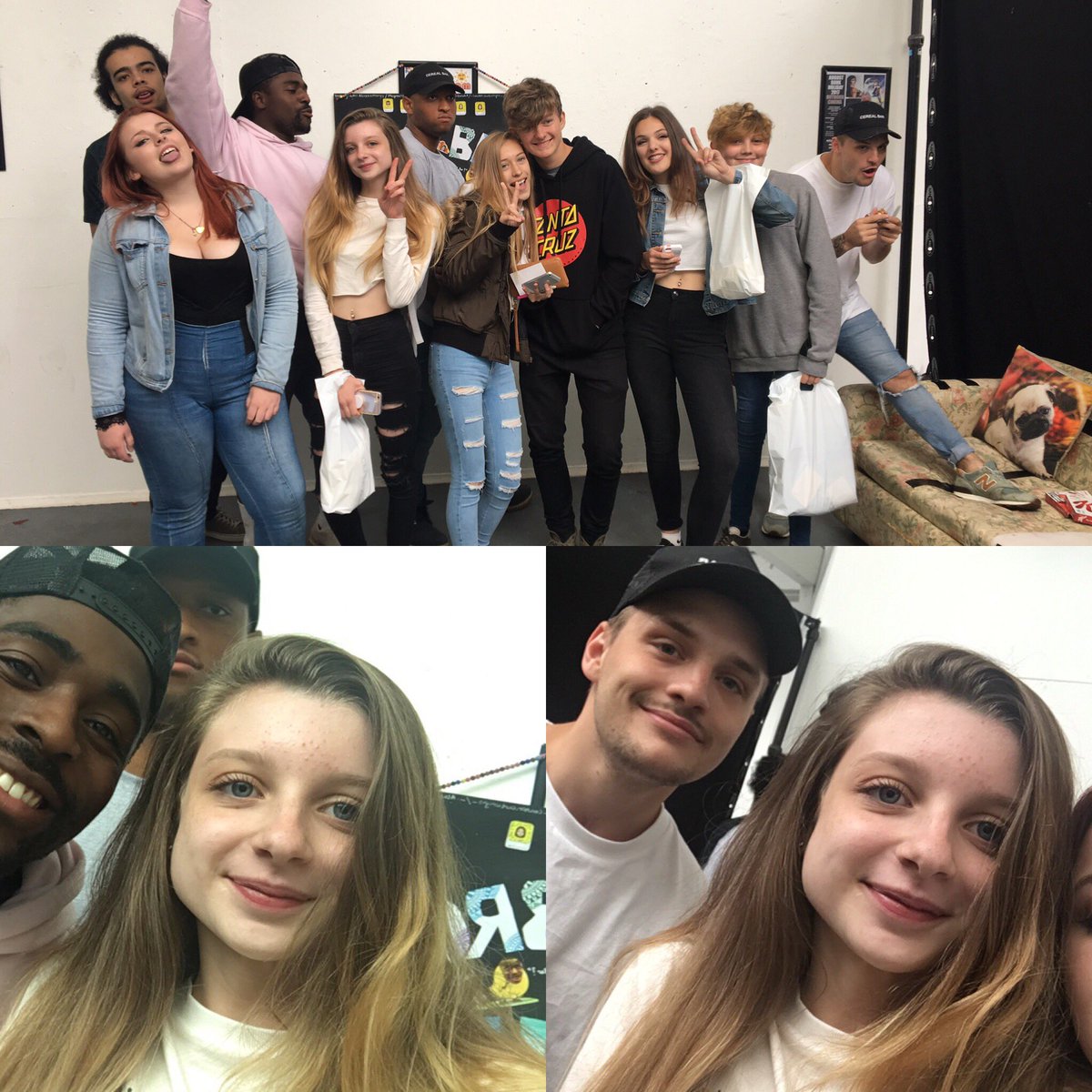 aliceeyyy's tweet photo. Such an amazing day at the #tgfpopupstore   Hope you liked the poster we made for ya 😂😂 @JayFromTGF  @RomellHenryTgf https://t.co/2ZAYwMDteu