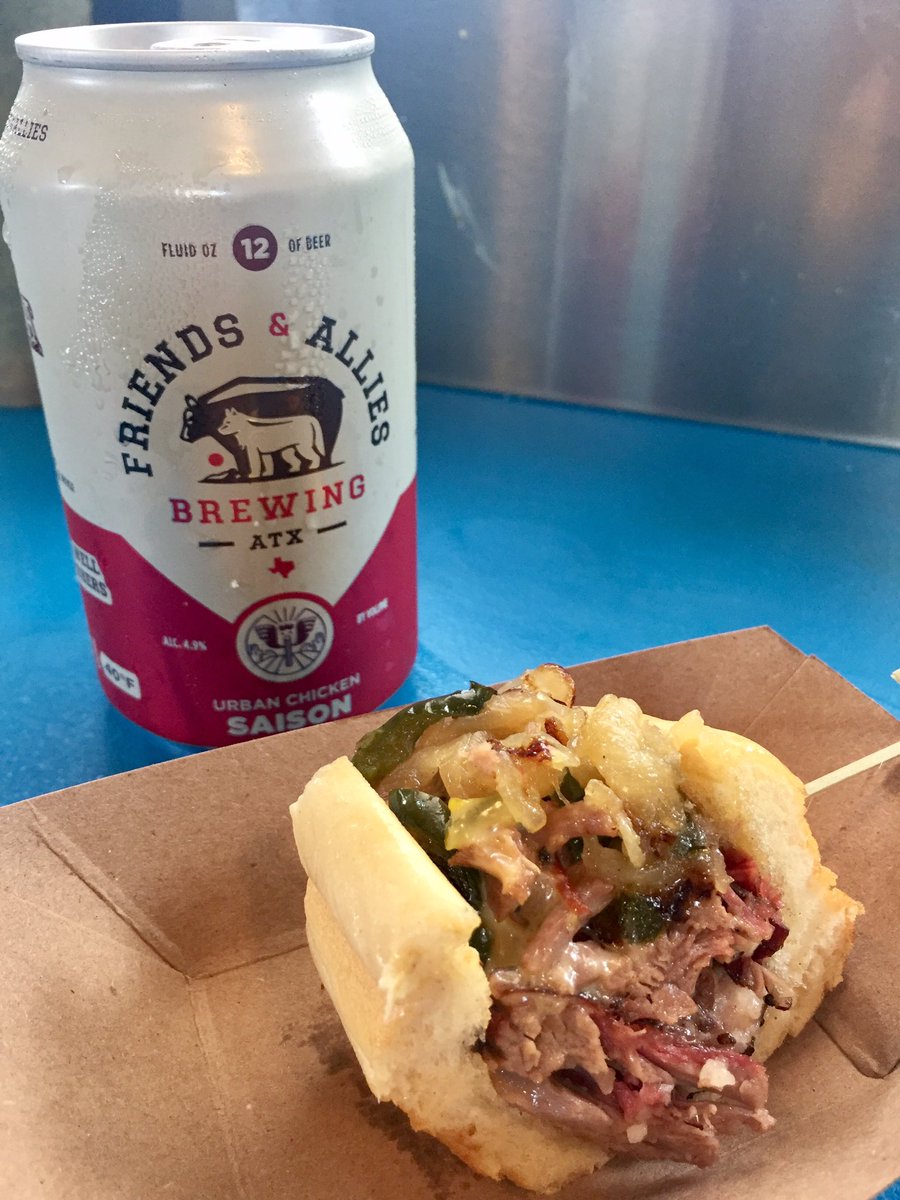 BigDeliciousYo's tweet photo. Can't wait to get back to @F_and_A_Brewing next Sunday at noon. The ridiculously delicious Philly Chop Shop will make its' debut! #ATXBBQ https://t.co/gaYyX9MZ7A